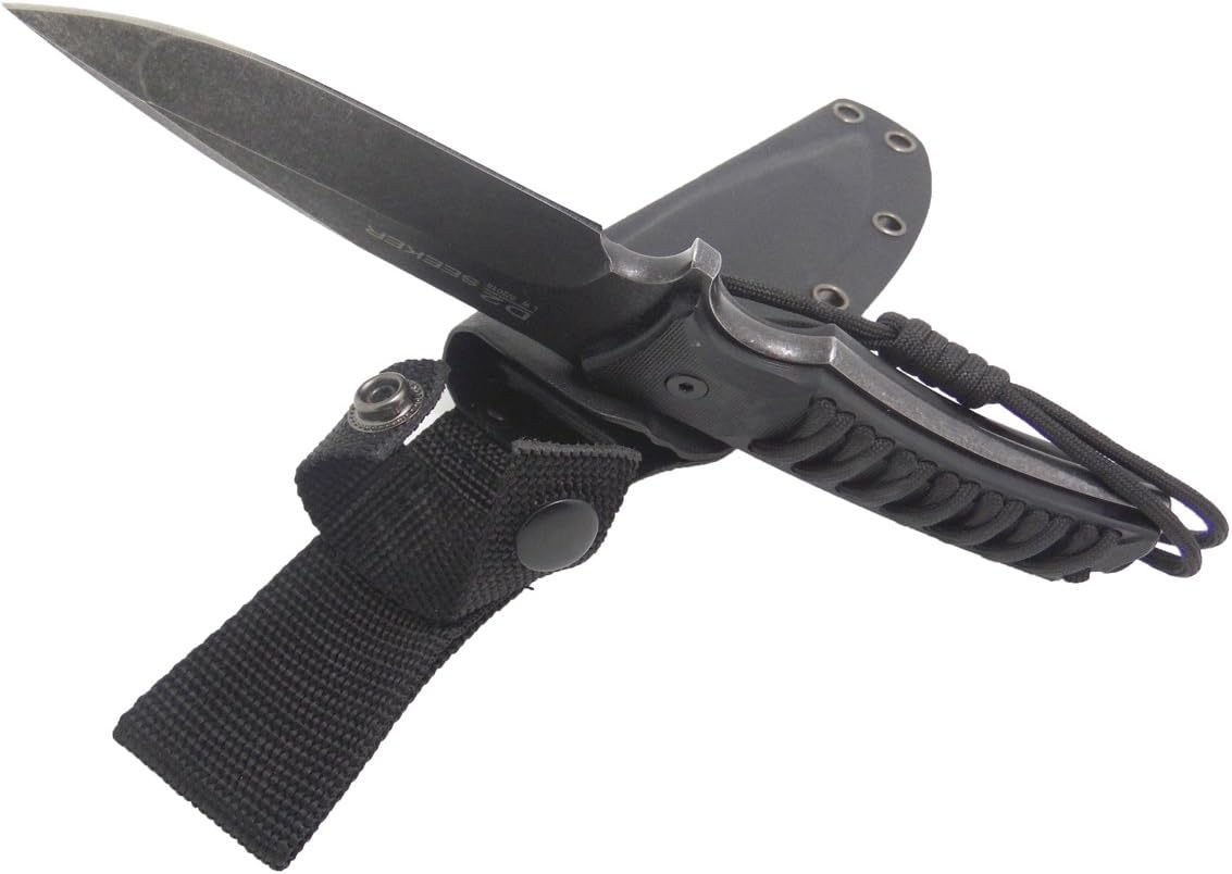 MASALONGFixed Blade Hunting Knife Straight Edge Blade Extreme Survival D2 Steel and Sheath