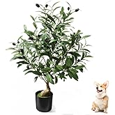 2ft Easter Olive Tree Artificial Indoor with Pot, Spring 24" Tabletop Faux Plant Small Fake Olive Tree for Home Office Balcony