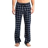 Idtswch Mens Tall Pajama Pants 30/32/34/36/38 Long Inseam Plaid Lounge Pants Sleepwear Pajama Bottoms 100% Cotton