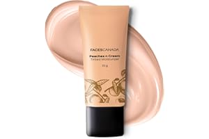 FACESCANADA Peaches n Cream Tinted Face Moisturizer | Lightweight Hydrating Formula with Natural Coverage & Radiant Glow | Blends Easily, Evens Skin Tone, Perfect for Daily Wear | 1.23 Oz (35g)