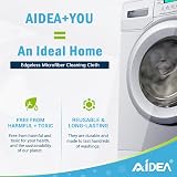 AIDEA Microfiber Cloth Pack of 8 30x30 cm Lint Free Streak Free Grey view 5