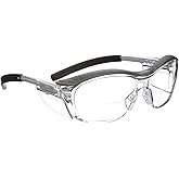 3M Safety Glasses with Readers, Nuvo Protective Eyewear, +2.5, ANSI Z87, Gray Frame, Clear Lens, Soft Nose Bridge, Side Shields