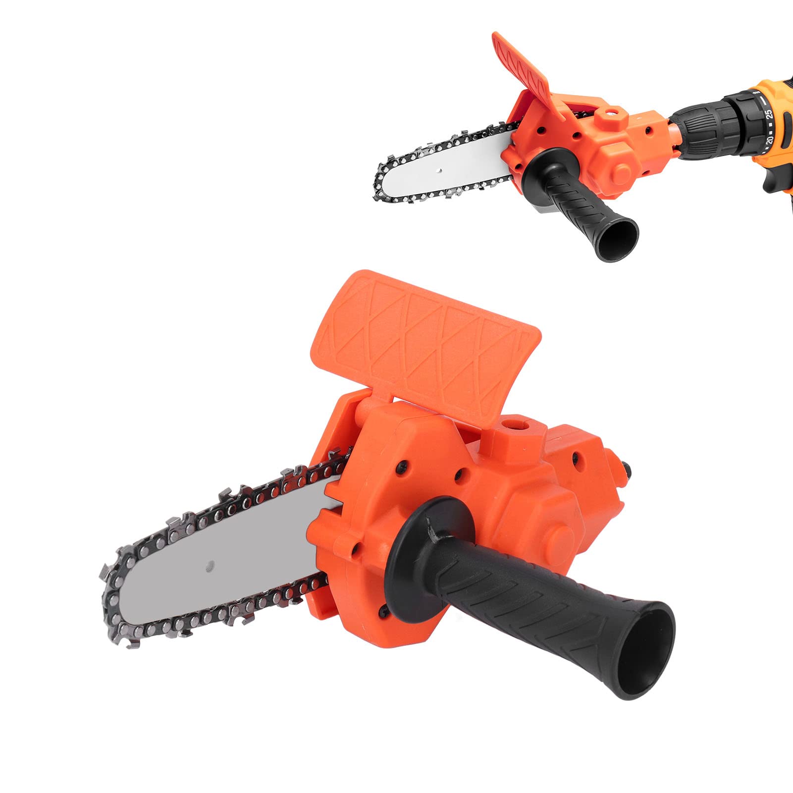 Oumefar Electric Drill to Saw Adapter, Portable Electric Chain Saw Drill Attachment 6-13mm Chainsaw 3 Jaw Chuck Drill Easy to Use Alloy Tool for Wood Steel Pipe Plastic Cutting, OUMEFARR0BTK675U8