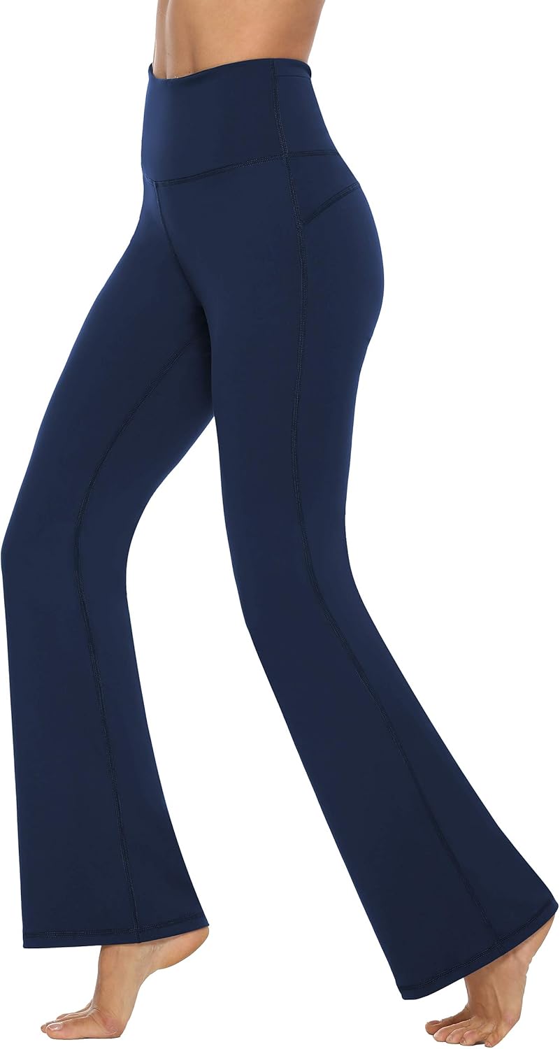 AFITNE Women's Bootcut Yoga Pants with Pockets, High Waist Workout Bootleg Yoga Pants Tummy Control 4 Way Stretch Pants at  Women’s Clothing store