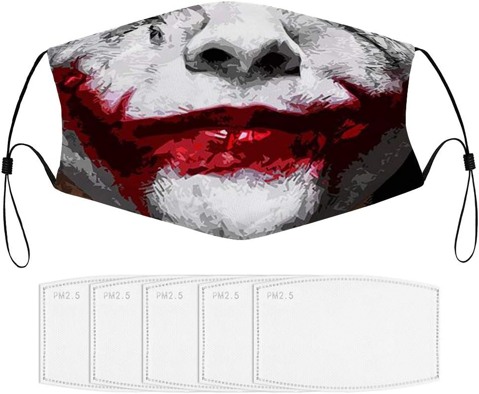 Halloween JOKER Dustproof Adjustable Protective Masks Face Mask Scarf Mouth Mask Washable for Women and Men