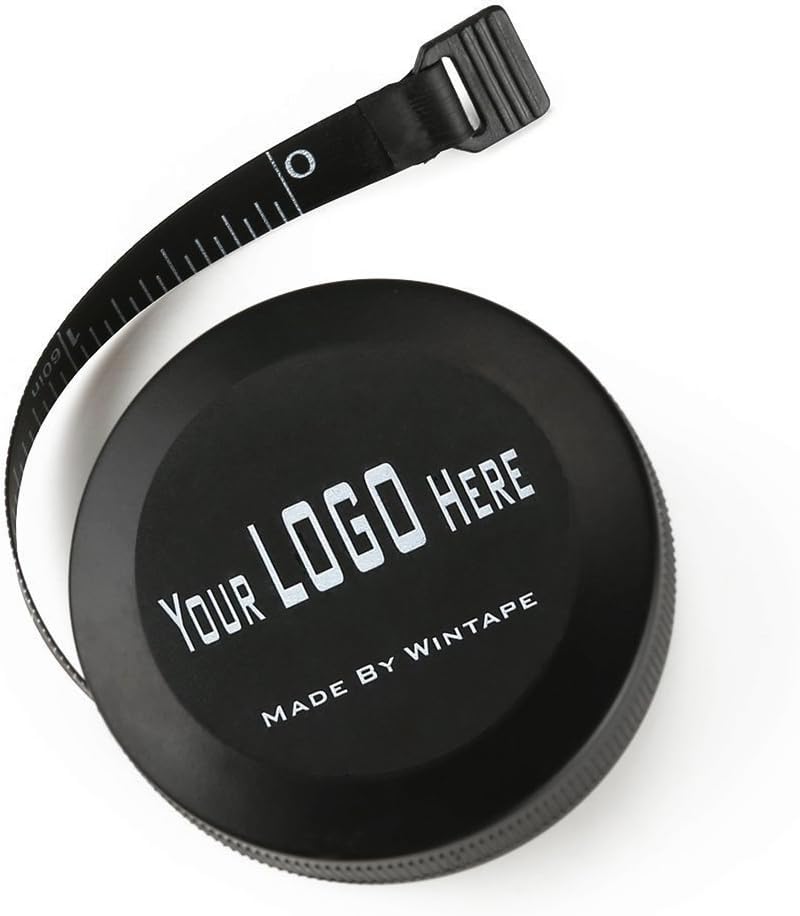 WIN TAPE High Fashion Black Color Mini Frosted Round Body Retractable Tape Measure 150cm 60"