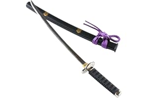 Samurai Sword Letter Opener, Mini Katana with Display Stand 8.3 inch - Made in Japan (Black)