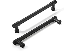 khtumeware 6 Pack Matte Black Cabinet Pulls 6 Inch(152mm) Hole Centers Kitchen Cabinet Handles Cabinet Hardware Kitchen Handles for Cabinets Cupboard Handles Drawer Pulls