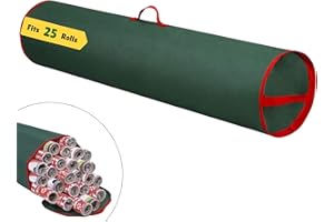 Primode Wrapping Paper Storage Bag | Wrapping Paper Organizer Under Bed for Storing Multiple Rolls of Gift Wrap, 40” Length Container Constructed of Durable 600D Oxford Material (Green)