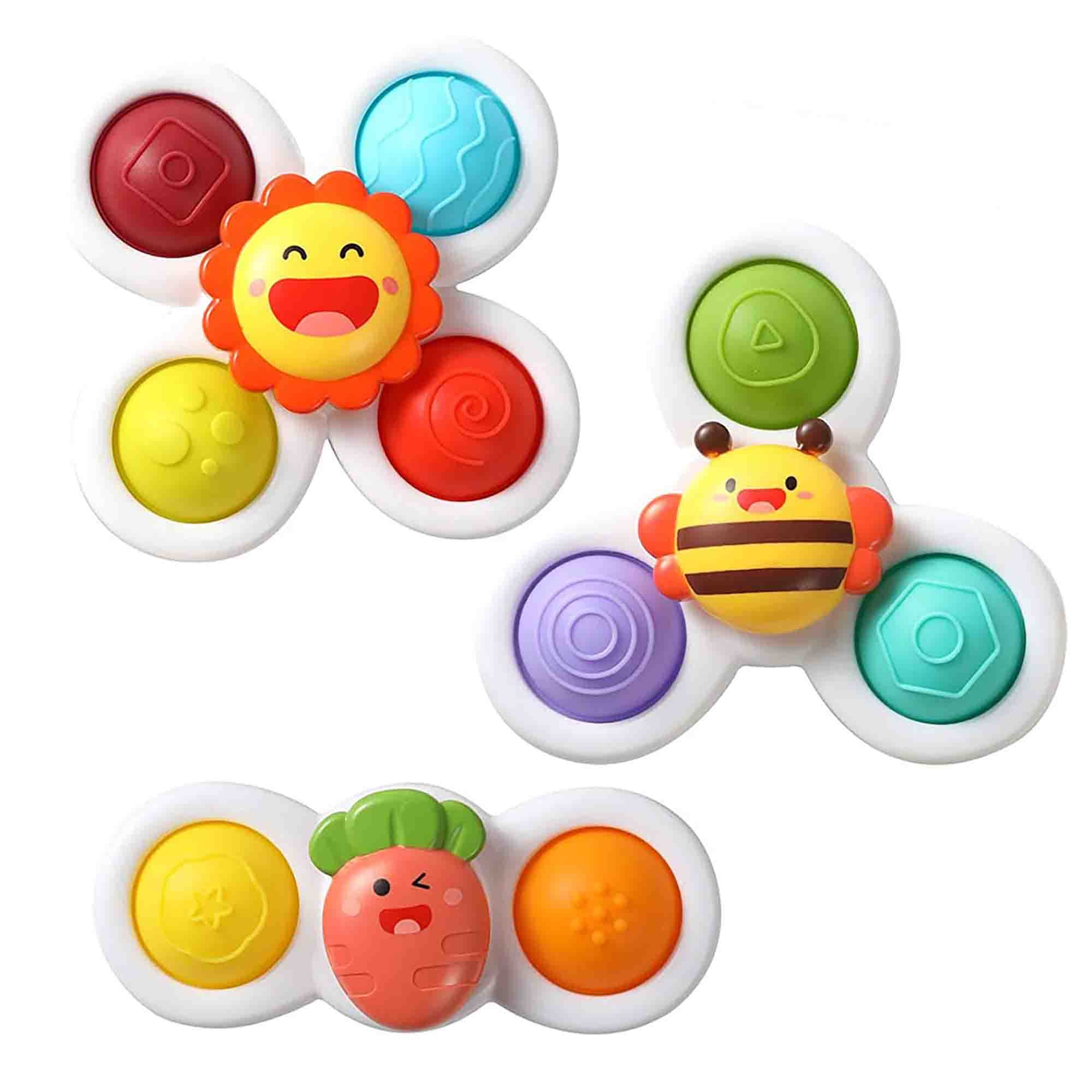 Suction Cup Spinner Toys - Sensory Bath Toys for Toddlers 1-3 - Stress Relief and Anxiety Suction Cup Spinner