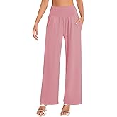 BUBBLELIME 20"/27"/29"/31"/33"/35" Women's High Waist Wide Leg Yoga Pants Loose Comfy Lounge CasualSweatpants with Pockets -LEMONADEPINK X-Large 31" Inseam