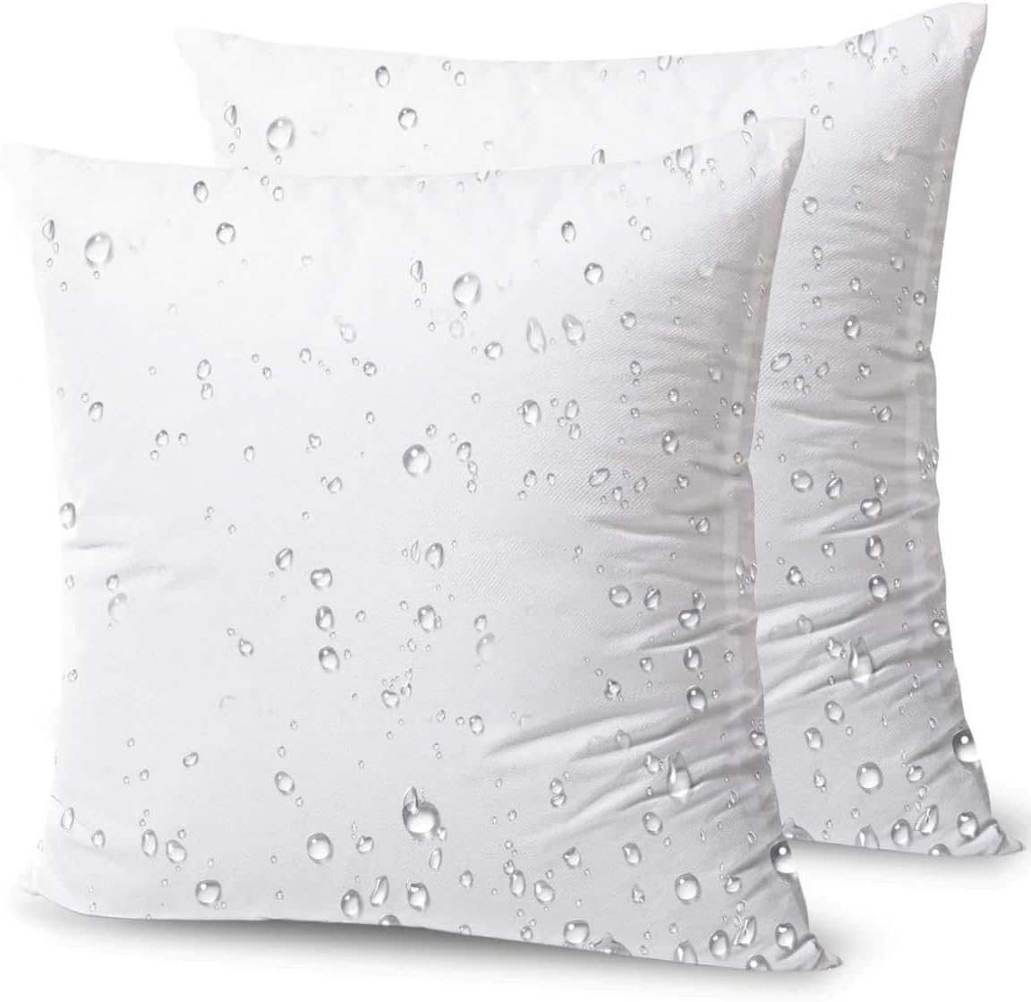 Phantoscope Premium Outdoor Pillow Inserts - Pack of 2 Square Form Decorative Throw Pillow Couch Sham Cushion Stuffer 18 x 18 inches- Water, Mildew, Dust Mite Resistant: Home & Kitchen