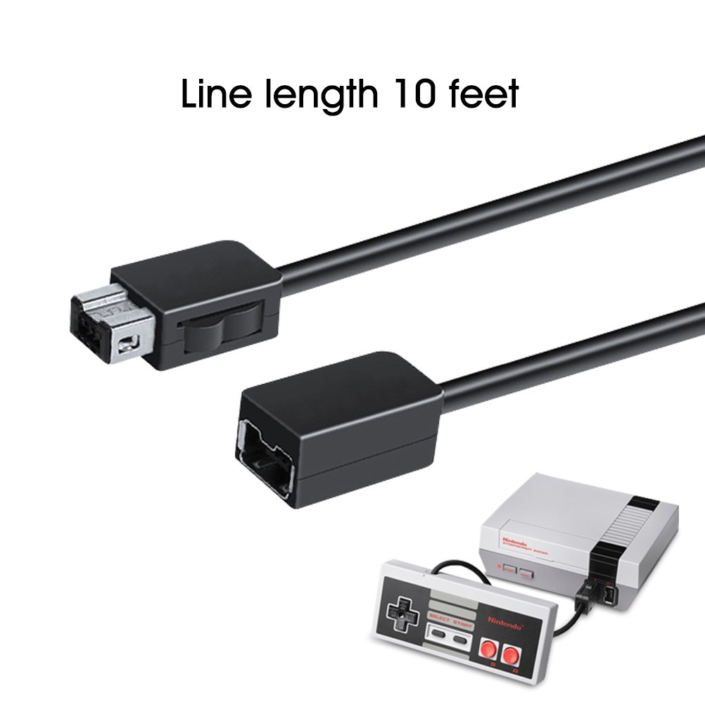 NES Mini Classic Controller Extension Cable, 3m 10ft Extended Cord Lead for Nintendo NES Mini Classic Controller (New 2016 Mini NES Version) – 2 Pack