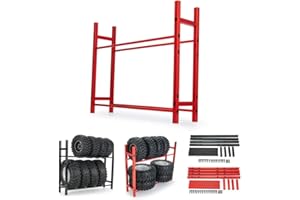 Benedict Harry RC Car Alloy Tire Rack/ Wheel Rack for 1.9'' 2.2" Tire Wheel Rim SCX10 D90 CC01 TRX4 RC Crawler (Black)