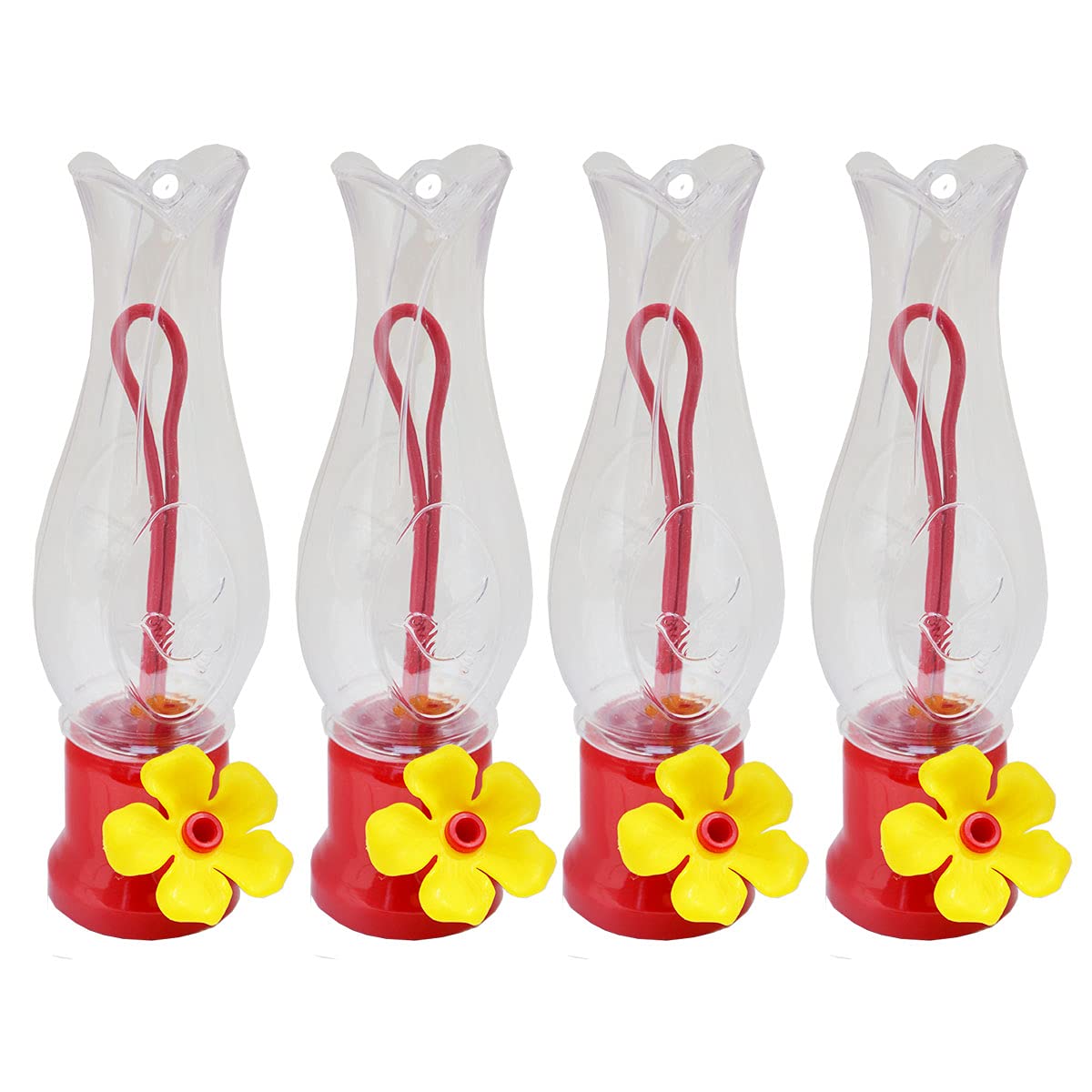 Photo 1 of VIMOA Mini Hummingbird Feeder Small 4 Pack Single Tulip Type Hummingbird Feeders for Outdoor Lightweight and Safer Mini Feeders