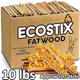 EasyGoProducts Approx. 120 Eco-Stix Fatwood Starter Kindling Firewood Sticks Wood Stoves Camping Firestarter Fire Pit BBQ, 10 Lbs