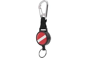 Scuba Diving Retractable Tether, Stainless Steel Wire Stretch Spring Rope Lanyard Anti Lost Key Ring BCD Accessory for Diving