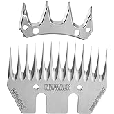MAWAER 13 Tooth Pet &amp; Livestock Shearing Replacement Blades for fit Oster, Lister, Heiniger Sheep Clippers, Detachable Animal Trimmer Shears for Grooming Goats, Lambs, Llamas, Alpacas (13 Tooth)