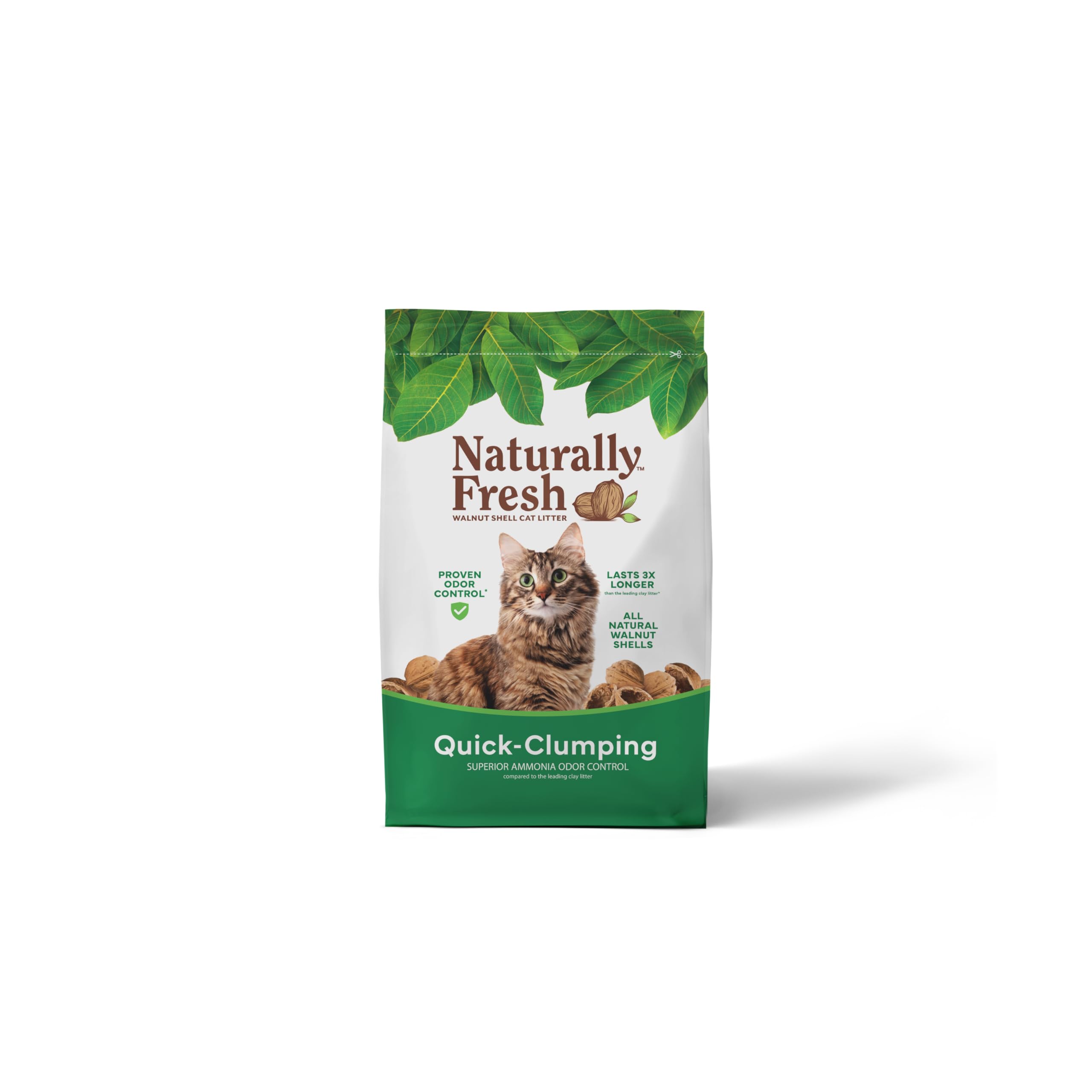 Naturally Fresh Cat Litter Made from Walnut Shells, Quick-Clumping, Unscented, Upcycled, Easy Scoopi