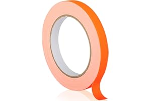 G GEYYANG GEYYANG Spike Tape, Orange Fluorescent Gaffers Tape 1/2 inch x 20 Yards, Black Light UV Reactive, Multipurpose Fluorescent for Stage Marking, Party and Art Crafts