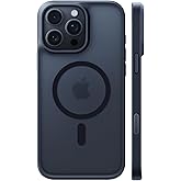 TORRAS Ultra Magnetic for iPhone 15 Pro Case, [3X Military-Grade Drop Tested] [Compatible with MagSafe], Shockproof Translucent Durable Slim Protective Anti-Scratch Anti-Fingerprint, Black