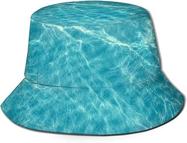 Bucket Hats for Teens Blue Water Beach 