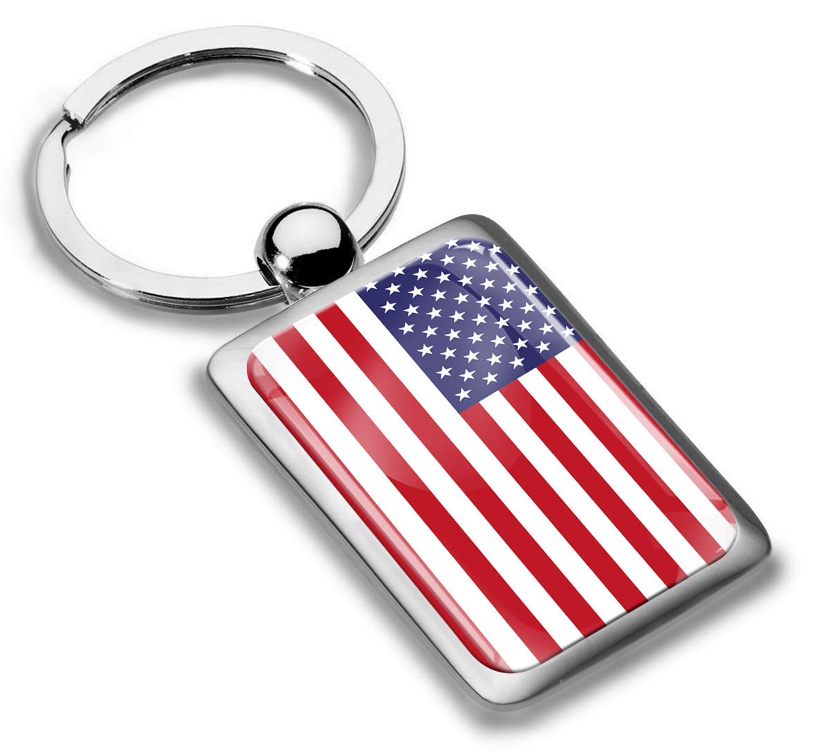 Biomar Labs Stainless Steel Metal Keychains Country Flag National Flags Design Durable Premium Accessory Car House Keys Backpack Gift Travel Souvenir (USA American Flag KK 230) — image 1