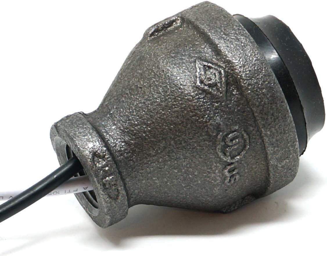 Industrial Black Iron Pipe Lamp Socket w/Wire Leads (3/4" pipe