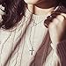 BERRICLE Sterling Silver Infinity Cross Lariat Necklace for Women, Rhodium Plated 17 inch