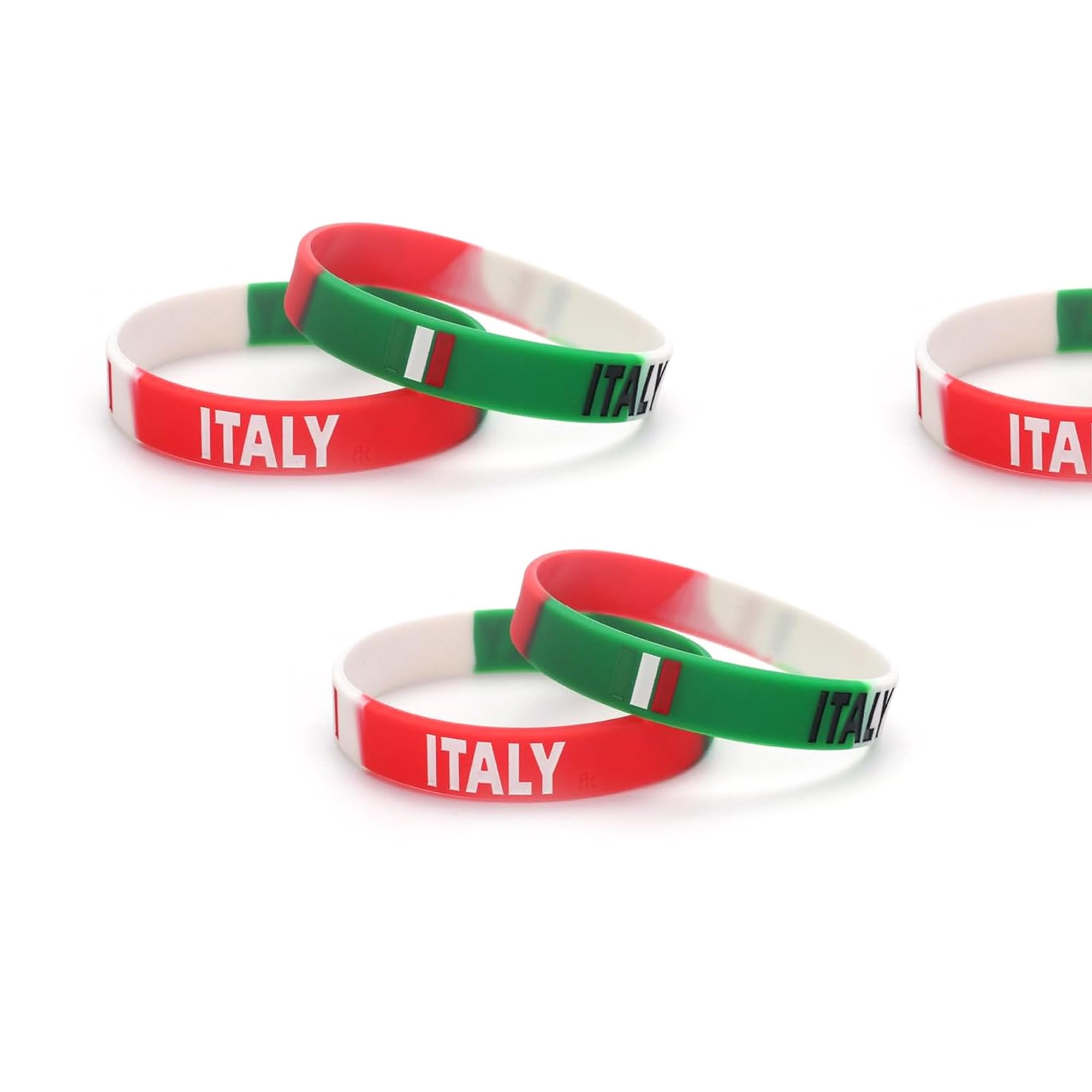 TARIFA UNITED 5 Italian Wristbands Silicone Italian Flag Gadgets Italy Souvenir Italy Flags Coloured Rubber Bracelets Flag Silicone Wristbands Bracelet