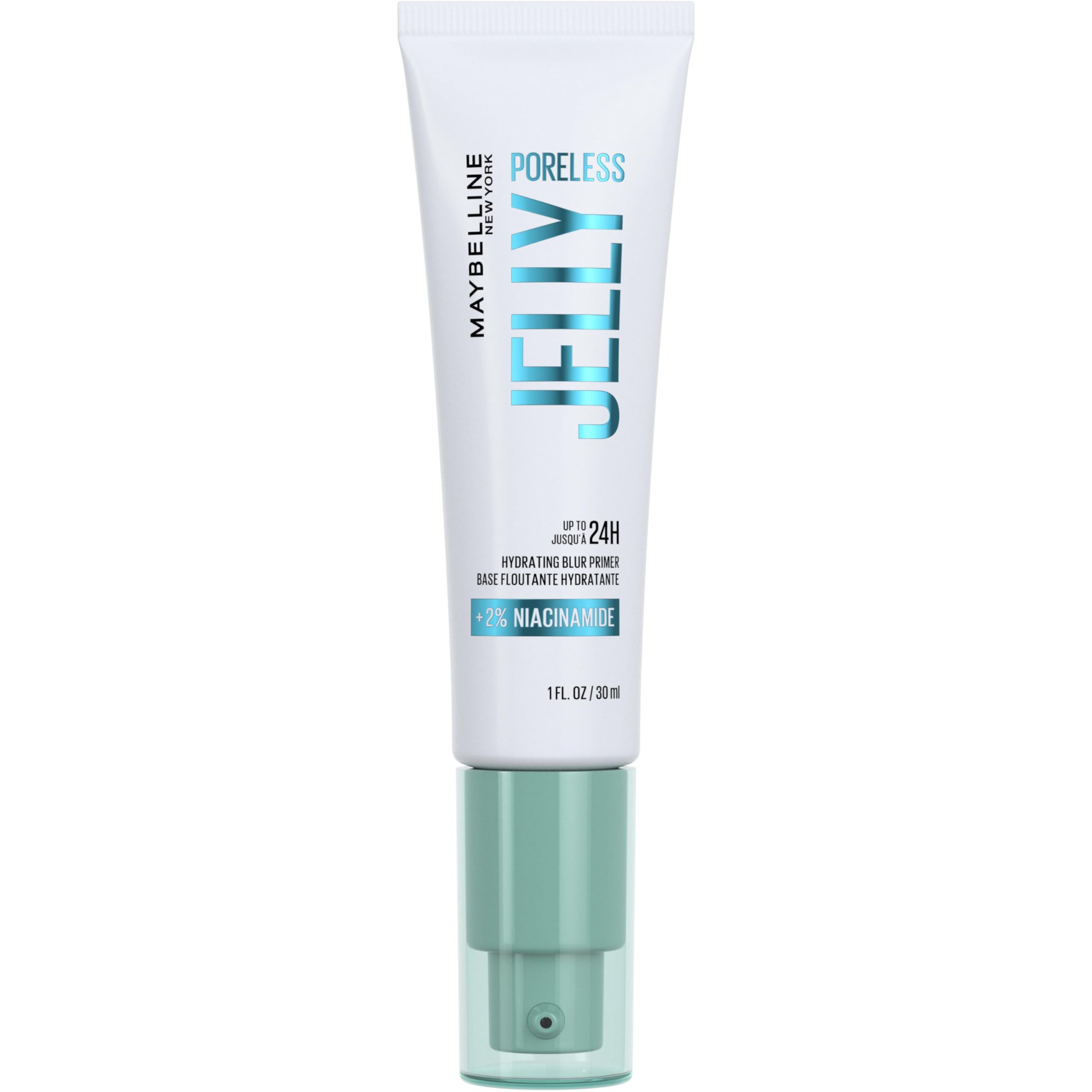 Maybelline Primer, Poreless Jelly, 24H Hydrating Blurring Primer, Silicone-Free, With Niacinamide, For a Fresh, Poreless Complexion, Up to 24H Hydrating Makeup Base