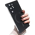 Omio Magnetic Slim Case for Galaxy S25 Ultra Compatible with MagSafe, Matte PC Ultra-Thin Bumper Frameless Borderless Minimalist Design with Camera Lens Protector for Men Women, Black Titanium