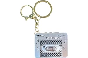 Retro Mini Tape Recorder Keychain,3-in-1 Microcassette Player | Tape Recorder | CD Keychain with Music,Retro Tape Recorder Ke