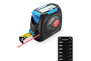 3-in-1 Digital Tape Measure, ACEGMET 131Ft Laser Measurement Tool with Phone App, Real Time Digital Screen, Ft/Ft+in/in/M Unit and Pythagorean Mode, Measure Distance, Area and Volume