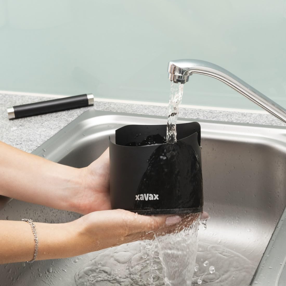 Xavax Abklopfbehälter für Kaffeesatz (Knock Box Barista, Abschlagbehälter rutschfest, Abschlagbox Espresso, Kaffeebehälter Espresso, Ausklopfer geräuscharm für Kaffee, Abschlagkasten für Siebträger) 6