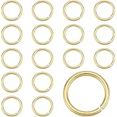 PH PandaHall 20pcs 925 Sterling Silver Jump Rings 8mm Jump Rings Golden O Rings 20 Gauge Jewelry Connecter Ring for Earring Bracelet Necklace Keychain Jewelry Making Christmas Birthday Gift Decoration
