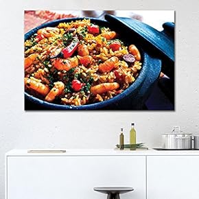 Canvas Wall Art - Rice with Shrimps - Giclee Print Gallery Wrap Modern Home Art Ready to Hang - 12x18 inches