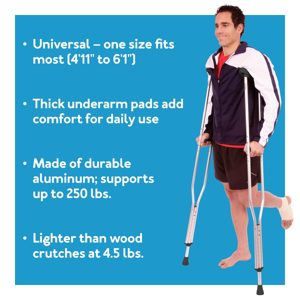 Carex Folding Aluminum Under Arm Crutches for Adults 4'11