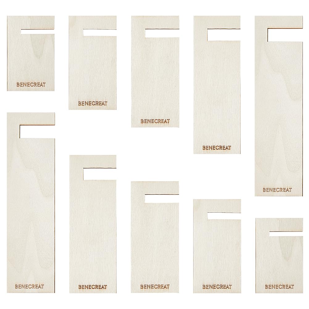 BENECREAT 10 PCS Wooden Tassel Maker, Rectangular Knitting Tool, Lattice Tassel Maker, Knitting Craft Tool for Tassel Lace and Knot Weaving, Handicrafts, 2 PCS/Size