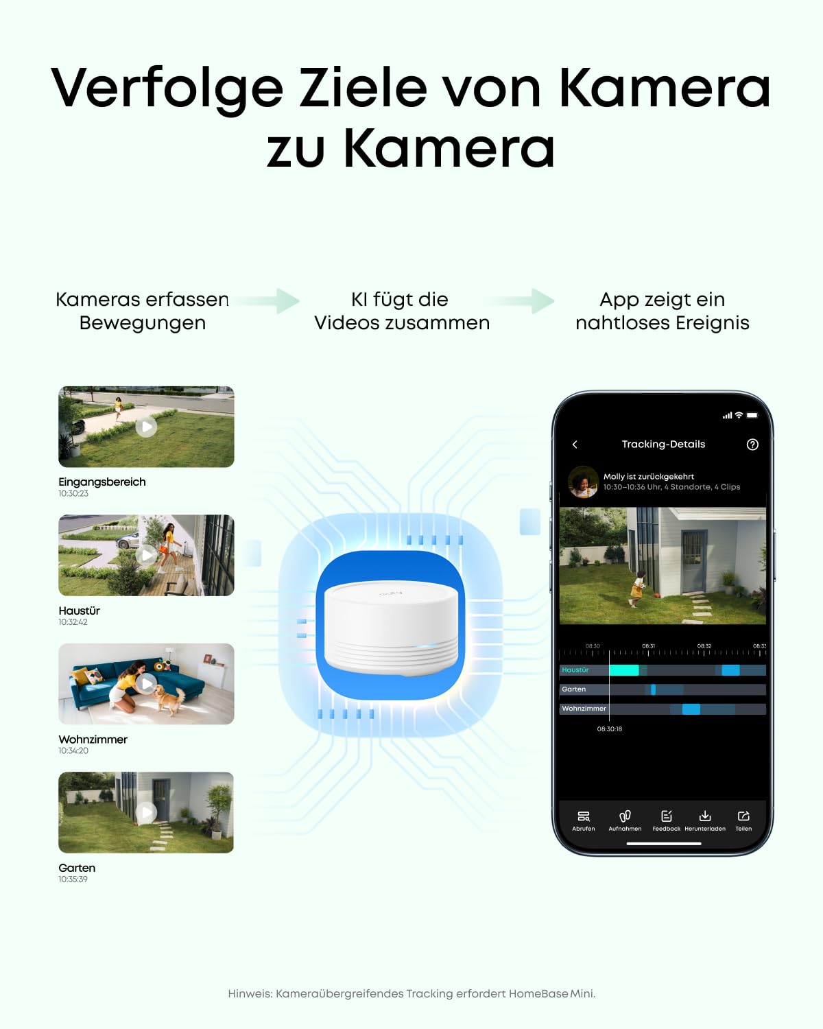 eufy eufyCam C35 (4er-Pack), Kabellose Überwachungskamera Außen & Innen, Magnetische Halterung, Farbnachtsicht, Lokaler Speicher, IP67, Gesichtserkennung, Solarpanel-Kompatibel, Ohne ABO, Weiß 8