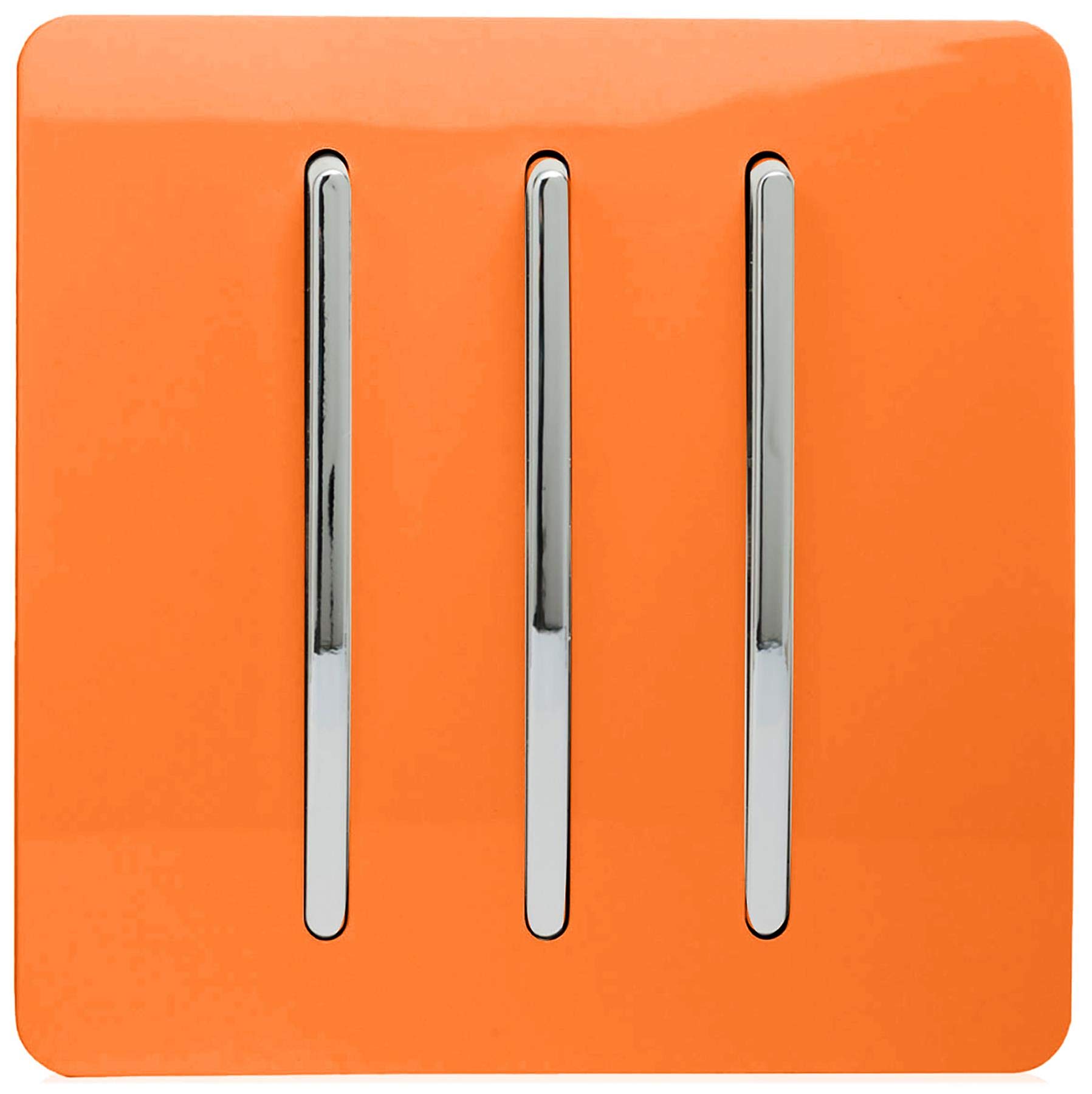 Trendi 3 Gang 1 Way Artistic Modern Glossy 10 Amp Rocker Tactile Light Switch