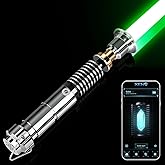 ELESKOCO Upgraded APP Control Luke Lightsaber, Smooth Swing Infinite RGB Colors Light Saber with 16 Sound Fonts - Motion Control Dueling Lightsabers Metal Hilt for Adults Gifts