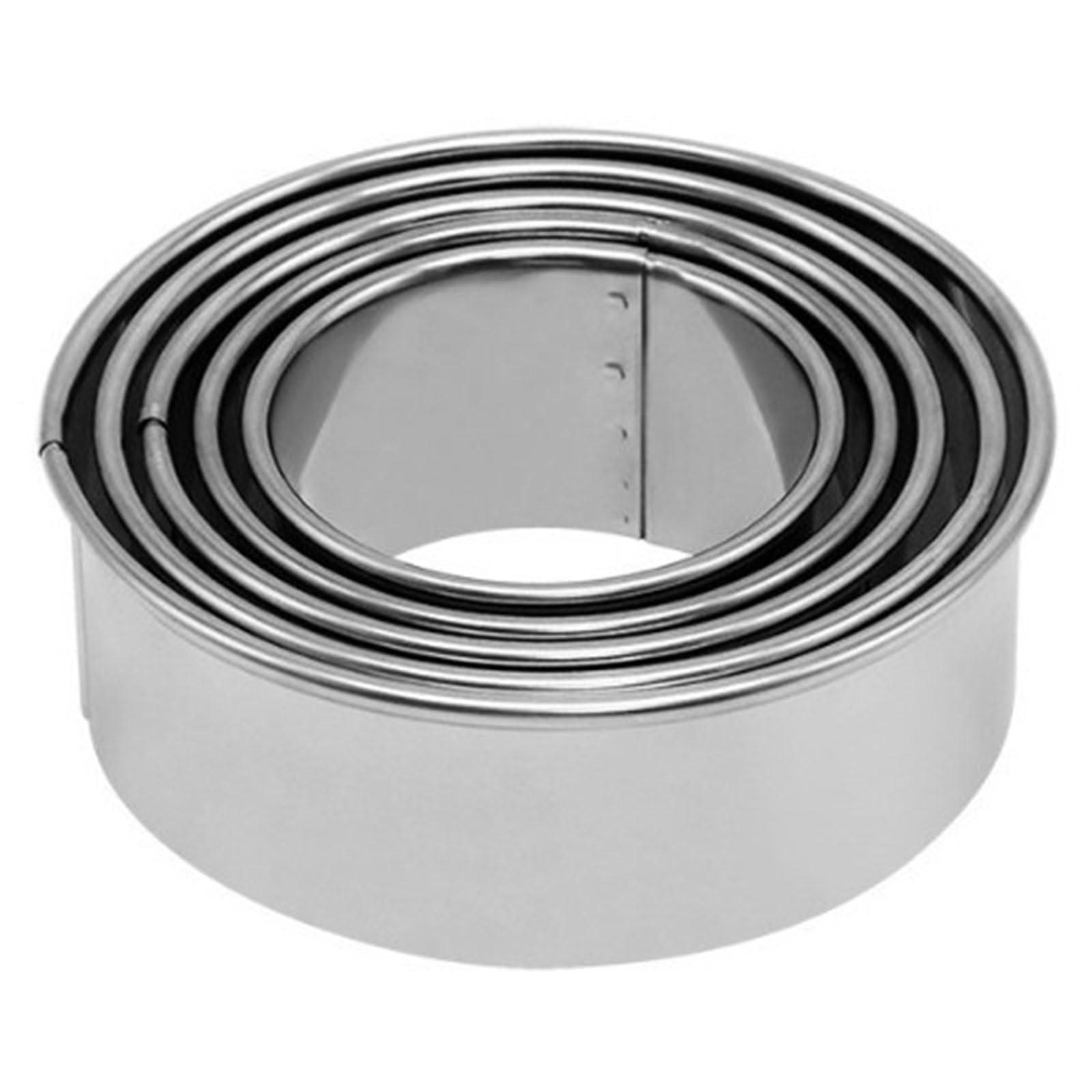 5 Pcs Round Cookie Cutter, Scone Cutter, Pastry Cutters for Baking, Circle Cutter Pastry Lattice Cutter for Donut, Dough, Pastry, Fondant, Fruit, Vegetable, DIY Cake