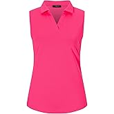 Vidusou Womens Sleeveless V Neck Golf Polo Shirts