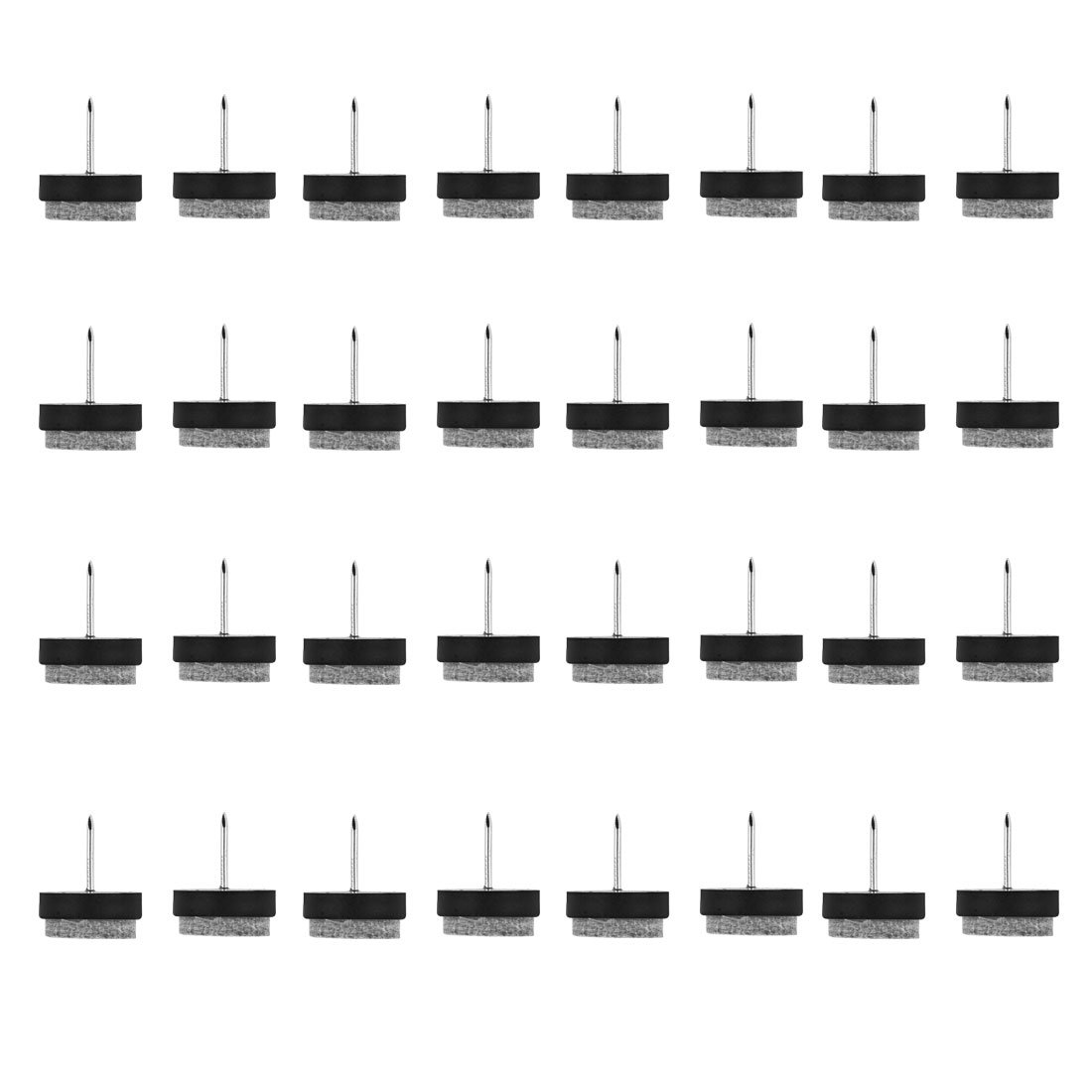 Sourcingmap Felt Pad Nails Glides Floor Protector Reduces Noise Anti-Scratch Anti-Slip for Furniture Chair Table Leg Feet 17mm/0.7" Dia Pack of 32, Black