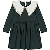Mud Kingdom Girls Dress Peter Pan Lace Collar Long Sleeve Dresses Casual
