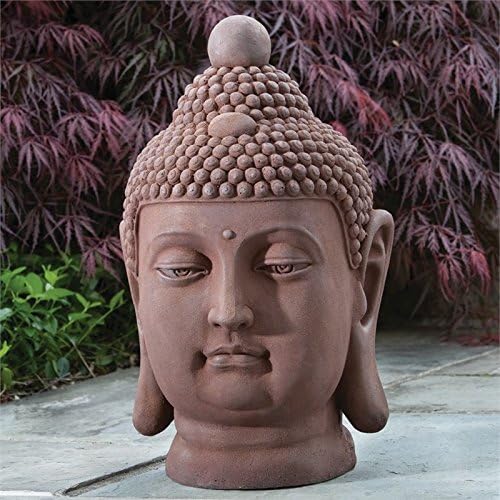 Alfresco Home Buddha Bust Statuary, Antique Rust