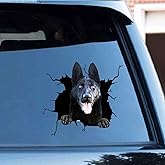 Zpahq German Shepherd Car Cracking Sticker,11.8 x11.8in 3D Vinyl Waterproof Dog Auto Decals,for Wall Laptop Car Window Truck Bumper Refrigerator