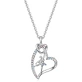VEEHOO Girls Ballet Ballerina Necklace Gifts,Dance Recital Gifts For Girls Rainbow Dance Gifts Heart Dance Jewelry For Girls