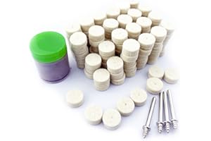 Merryland Flet Polishing Wheel for Dremel 125pcs, Polishing Pad Buffing Wheel 1/2inch 120pcs Polishing Compound Paste 1pcs and Mandrel 4pcs, Rotary Tool Accessory Set Electric Power Tool, RMTA125C2